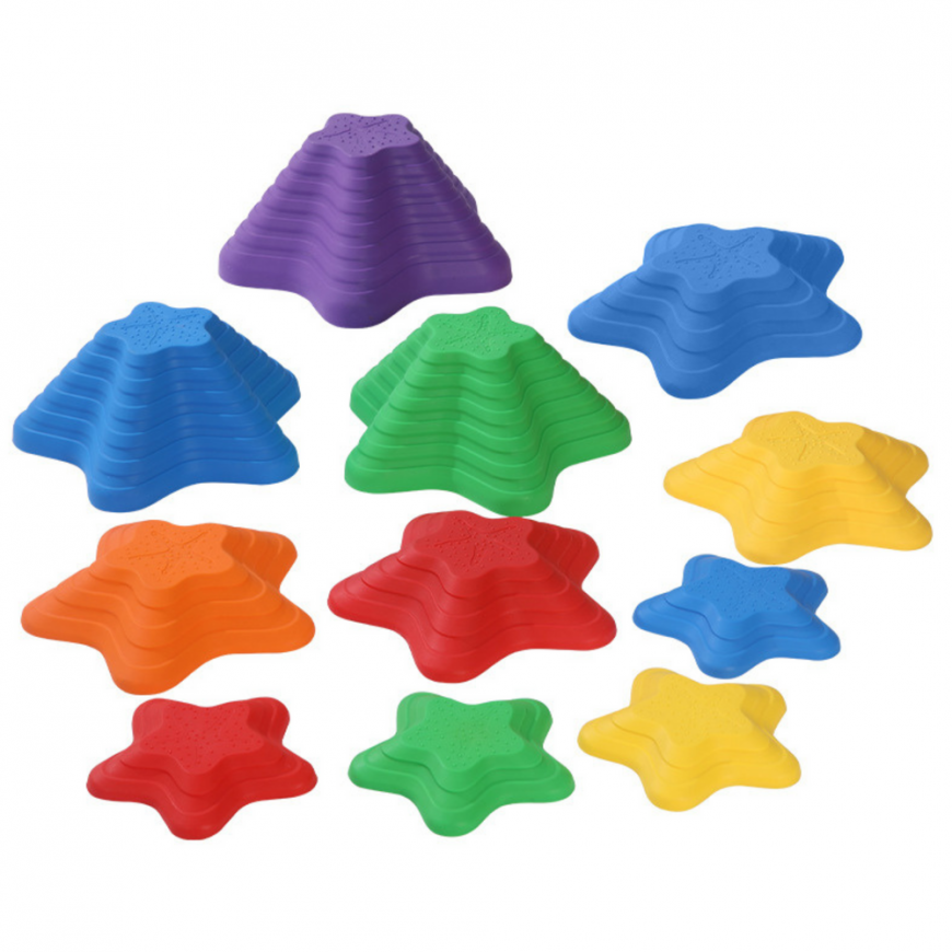 Lean Toys Sensory Path Stones 4 kokoa 6 värillisiä kiviä – 2