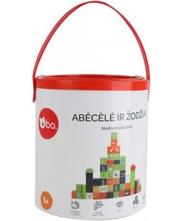 bo. Medinės kaladėlės „Abėcėlė ir žodžiai“ (lietuvių kalba)