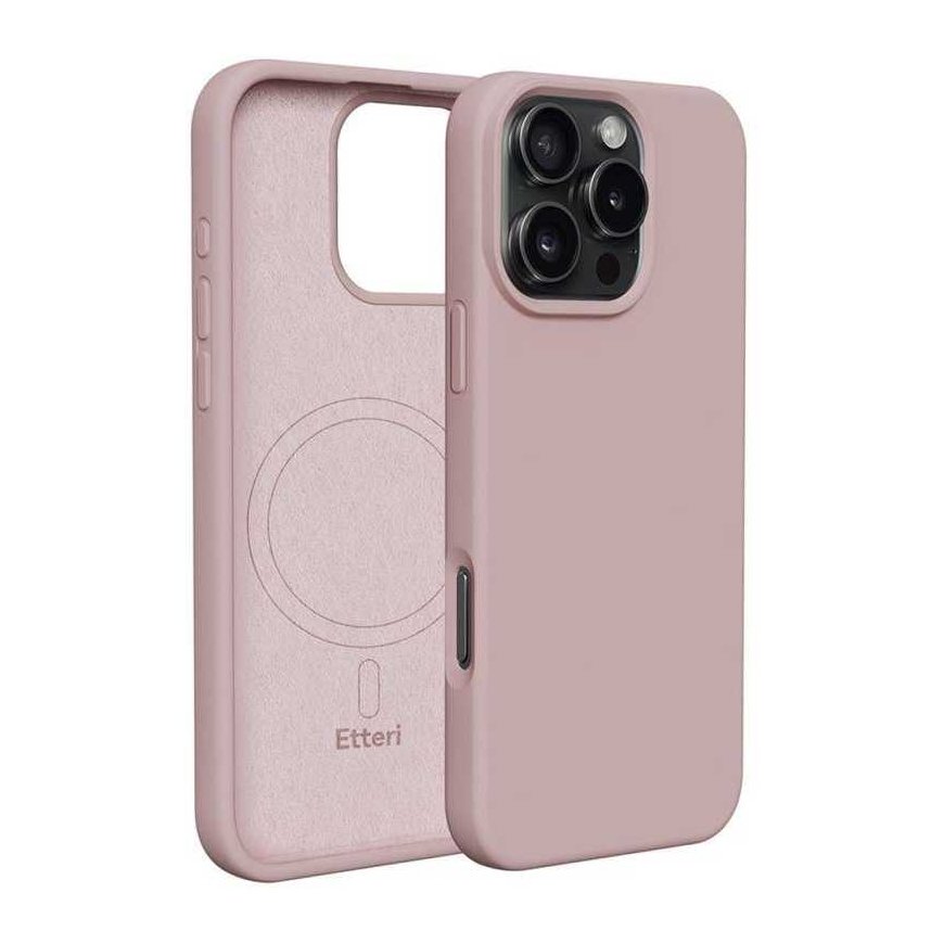 Dėklas Telforceone Etteri Silicone Mag Apple iPhone 16 Pro 6,3" rožinės spalvos