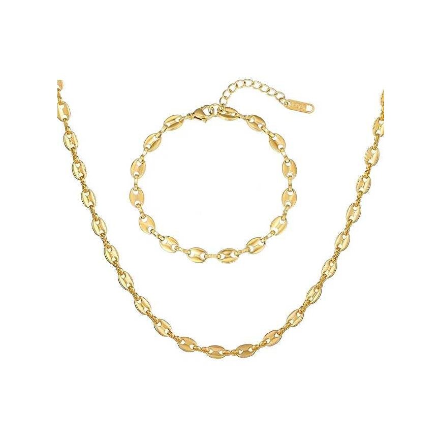 Troli Timeless gold-plated women`s jewelry set