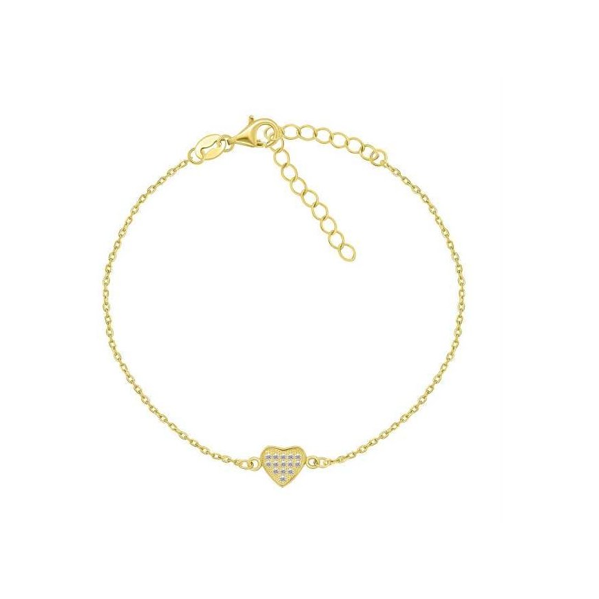 Brilio Silver Romantic Gold Plated Heart Bracelet BR18Y
