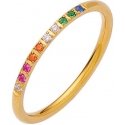 Troli Charming gold-plated ring with colored zircons Troli Charming gold-plated ring with colored zircons