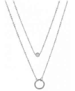 Troli Double Necklace with Steel Pendant Rings