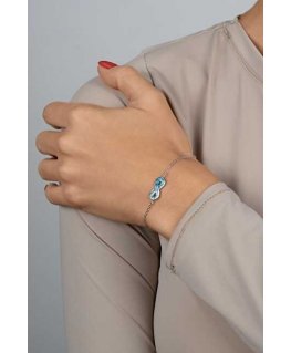 Brilio Silver Silver Rannekoru Blue Opal Infinity BRC208WB:llä