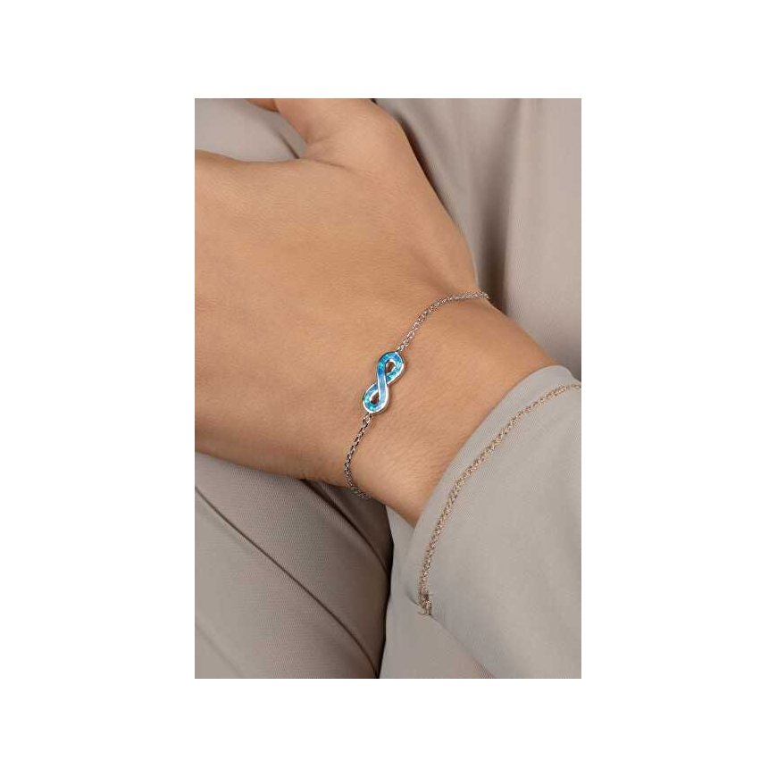 Brilio Silver Silver Rannekoru Blue Opal Infinity BRC208WB:llä – 2