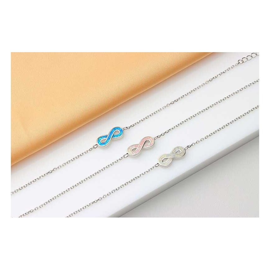Brilio Silver Sidabrinė apyrankė su Mėlyna Opal Infinity BRC208WB – 5