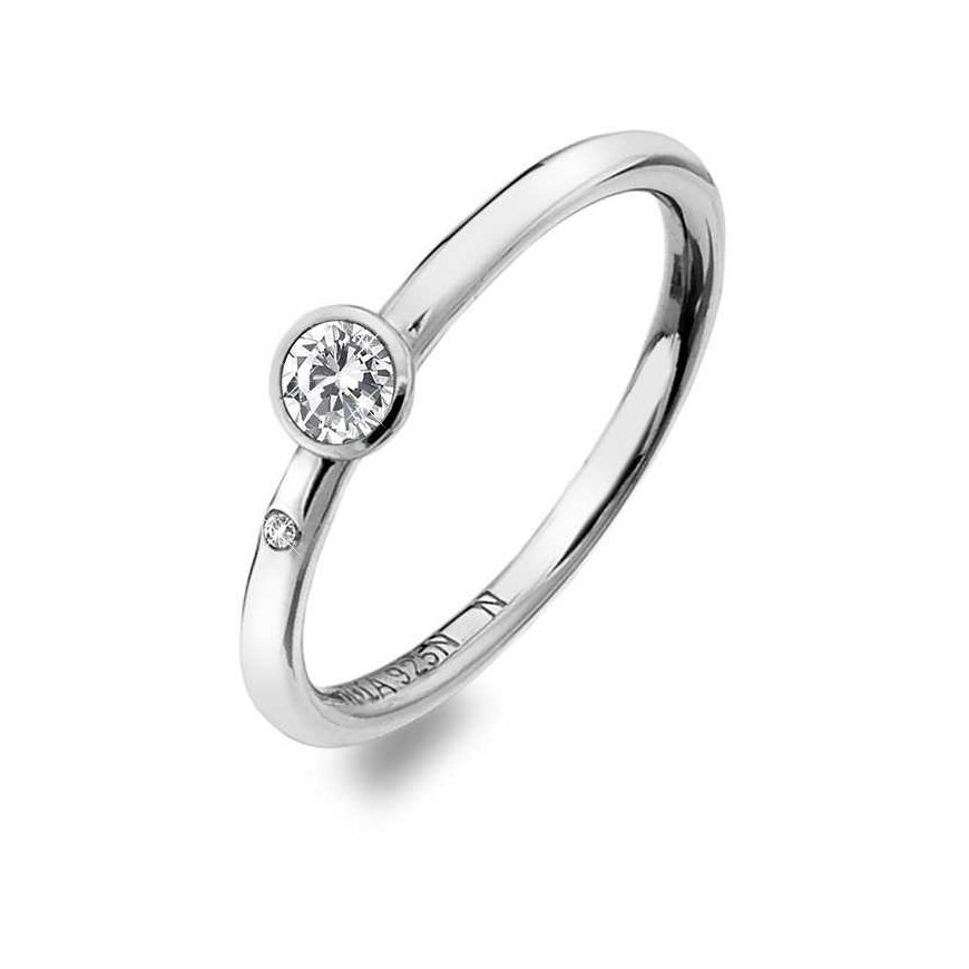 Hot Diamonds Luxurious silver ring with topaz and Willow DR206 diamond