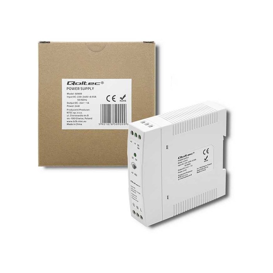 Qoltec DIN rail power supply |