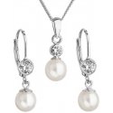Evolution Group Women's pearl set with Pavon crystals 29006.1 white