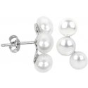 Jwl Luxury Pearls Silver earrings with three real pearls JL0283 Jwl Luxury Pearls Silver earrings with three real pearls JL0283