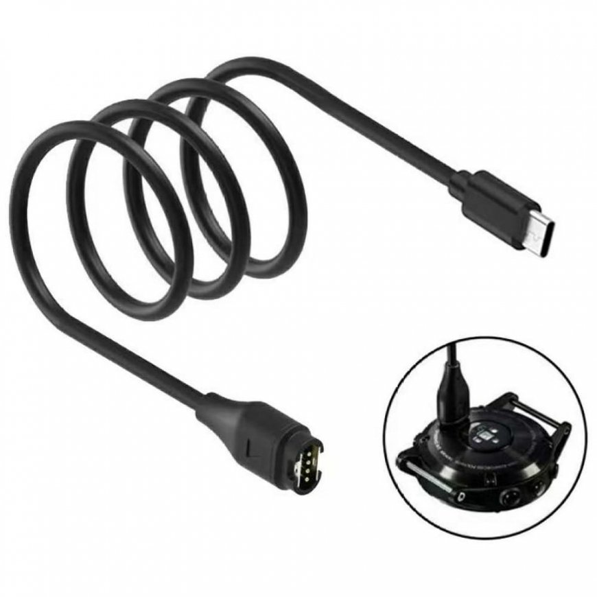 Kabel USB-C Beline do ładowania zegarków Garmin 1m czarny – 2