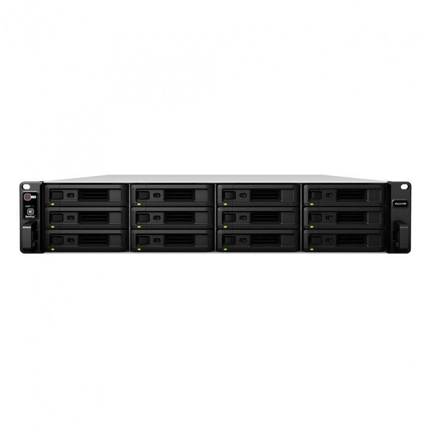 Synology RX1217RP disku masīvs datu uzglabāšanai 0 TB Rack (2U) Melns, Pelēks
