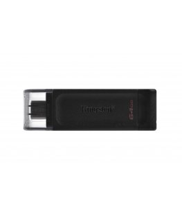 Kingston Technology DataTraveler 70 USB-välkmälu 64 GB USB tüüp-C 3.2 Gen 1 (3.1 Gen 1) Must