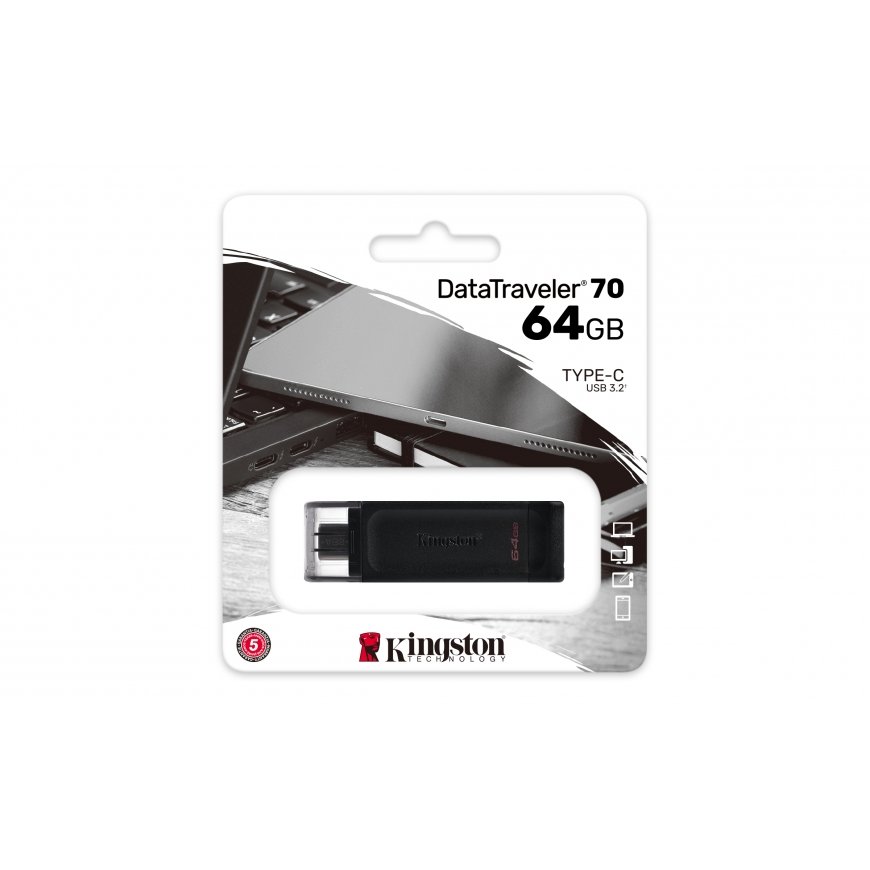 Kingston Technology DataTraveler 70 USB-muisti 64 GB USB Type-C 3.2 Gen 1 (3.1 Gen 1) musta – 5