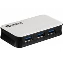 Sandberg 133-72 jaotur USB 3.2 Gen 1 (3.1 Gen 1) Micro-B 5000 Mbit/s Must, Valge