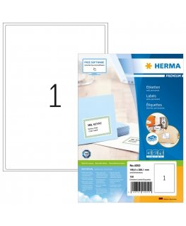 HERMA Address labels Premium A4 199.6x289.1 mm white paper matt 100 pcs.