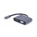 Cablexpert A-USB3C-HDMIVGA-01 USB grafiskais adapteris Pelēks Cablexpert A-USB3C-HDMIVGA-01 USB grafiskais adapteris Pelēks