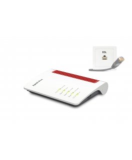 FRITZ!Box 7530 AX langaton reititin Gigabitti Ethernet Kaksitaajuus (2,4 GHz/5 GHz) Harmaa, Punainen, Valkoinen