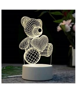 EXTRALINK HOME LAMPKA NOCNA MIŚ SERCE 3D ILUZJA OPTYCZNA DO SYPIALNI USB