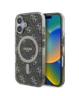 Guess PU Grained Magnolia MagSafe Case for iPhone 16 Black