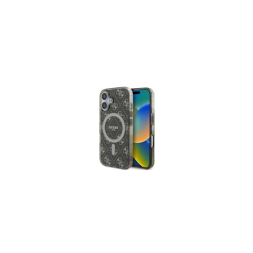 Guess PU Grained Magnolia MagSafe Case for iPhone 16 Black