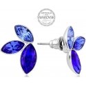 Levien Earrings with three blue Navette crystals Levien Earrings with three blue Navette crystals