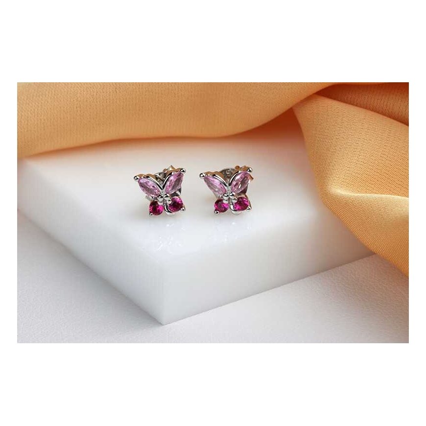 Brilio Silver Playful silver earrings Butterfly with zircons EA1115WP – 3