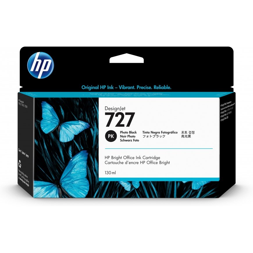 HP 727, DesignJet-mustekasetti, valokuvamusta, 130 ml