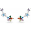 Brilio Silver Silver long earrings with colored zircons EA1106WRBW