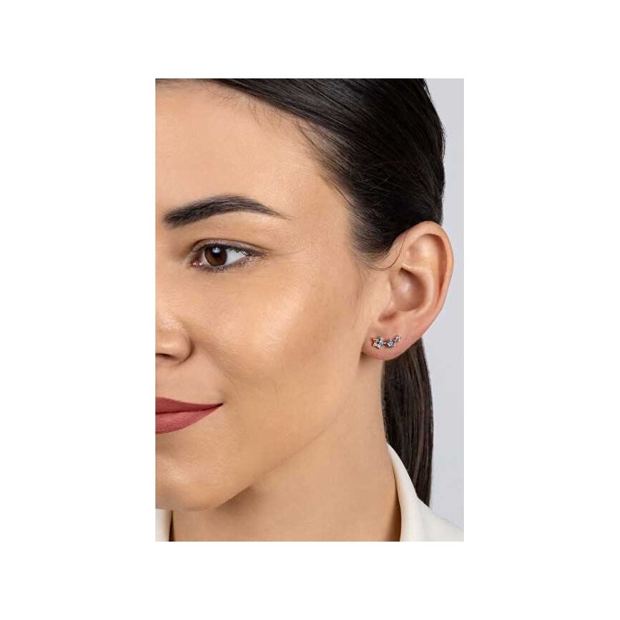 Brilio Silver Silver long earrings with colored zircons EA1106WRBW – 3