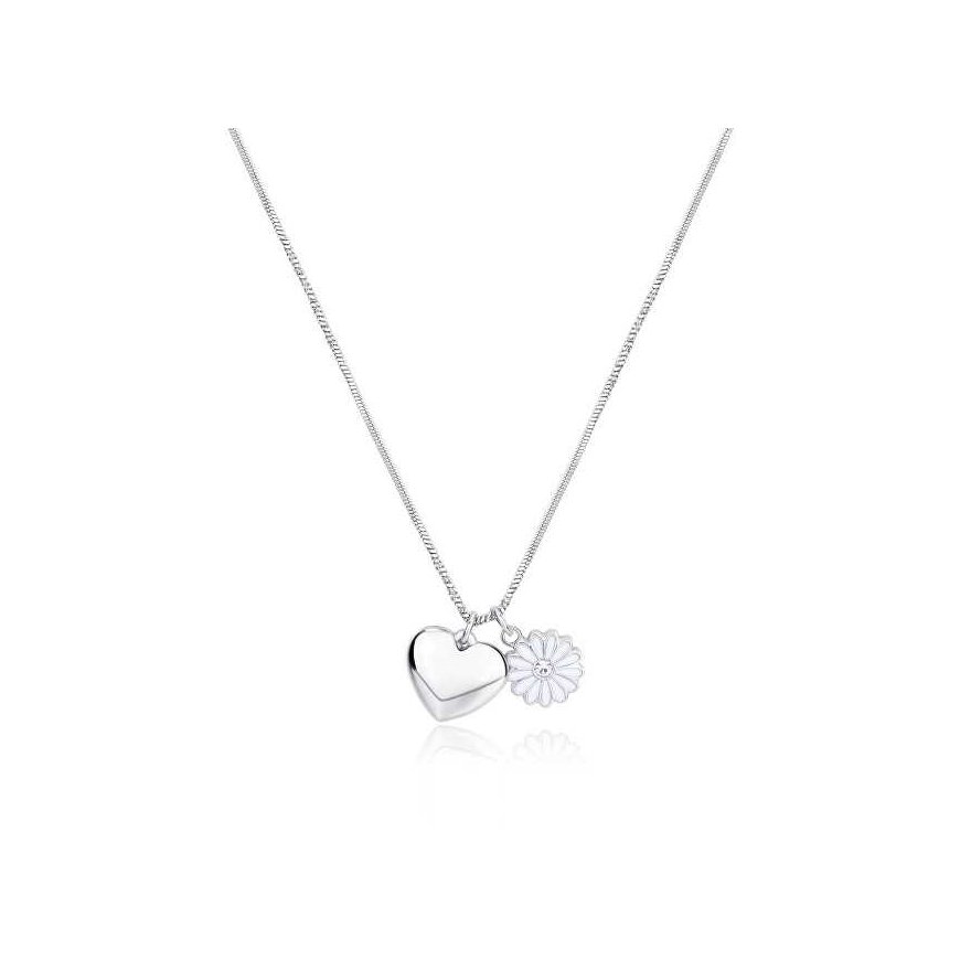 Sagapo Delicate Heart and Daisy Necklace Feelings SFE01