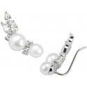 Jwl Luxury Pearls Longitudinal sidabrinis auskarai su tikrais perlais ir kristalais JL0300 Jwl Luxury Pearls Longitudinal sidabrinis auskarai su tikrais perlais ir kristalais JL0300