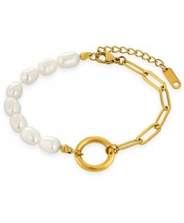 Troli Charming gold-plated bracelet with pearls TO3941