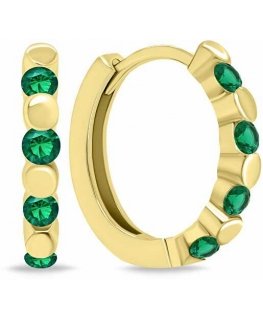 Brilio Silver Brilio Silver Stylish gold rings with green zircons EA676YG