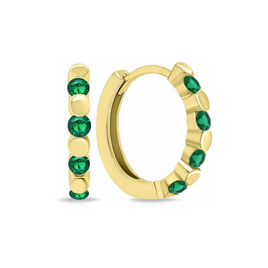 Brilio Silver Brilio Silver Stylish gold rings with green zircons EA676YG