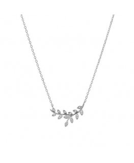 Again Jewelry Again Jewelry Silver Necklace with Zircons Branch AJNA0017