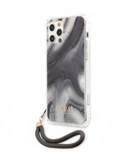 Case Guess GUHCP12MKSMAGR Apple iPhone 12/12 Pro 6.1" gray hardcase Marble Collection