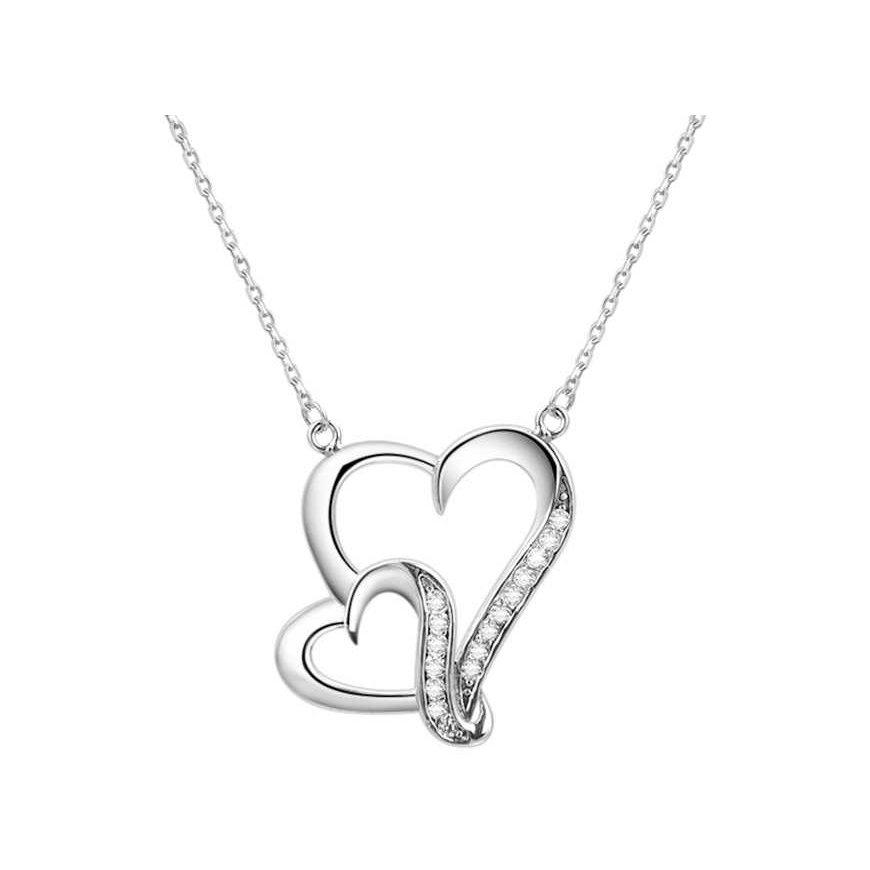 Beneto Silver necklace with heart AGS291 / 48
