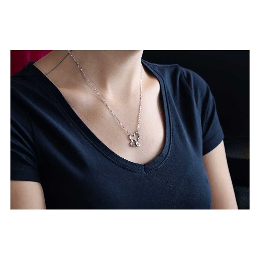 Beneto Silver necklace with heart AGS291 / 48 – 2