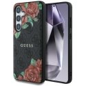 Guess Leather 4G Flowers Print Metal Classic Logo MagSafe Samsung Galaxy S25 phone case black Guess Leather 4G Flowers Print Metal Classic Logo MagSafe Samsung Galaxy S25 phone case black