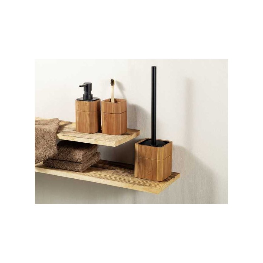 Brown bamboo "Serro" toilet brush - Wenko
