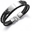 Troli Modern Black Bracelet for Men Leather VPH1301A Troli Modern Black Bracelet for Men Leather VPH1301A