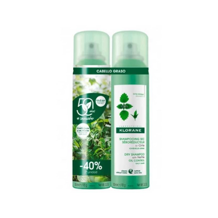 Klorane Purifying Sausas šampūnas Nettle 2x, 150 ml