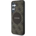 Guess 4G Round Patch Classic Logo MagSafe Samsung Galaxy S25+ dėklas telefonui rudos spalvos Guess 4G Round Patch Classic Logo MagSafe Samsung Galaxy S25+ dėklas telefonui rudos spalvos