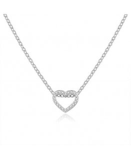 Beneto Charming silver necklace with zircons AGS1283 / 47L (chain, pendant)
