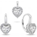 Brilio Silver Silver heart jewelry set with zircons SET273W (earrings, pendant) Brilio Silver Silver heart jewelry set with zircons SET273W (earrings, pendant)