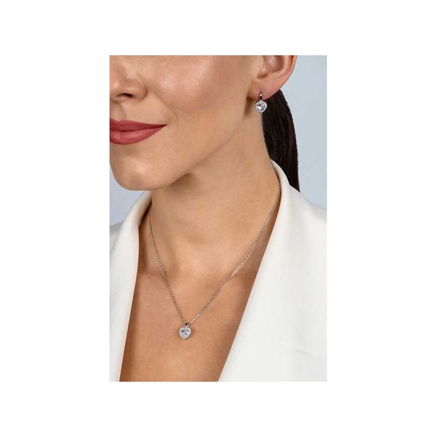 Brilio Silver Silver heart jewelry set with zircons SET273W (earrings, pendant) – 3