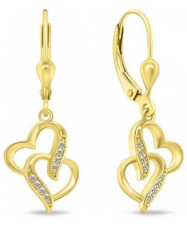 Brilio Silver Brilio Silver Romanttiset kullatut korvakorut Heart EA467Y
