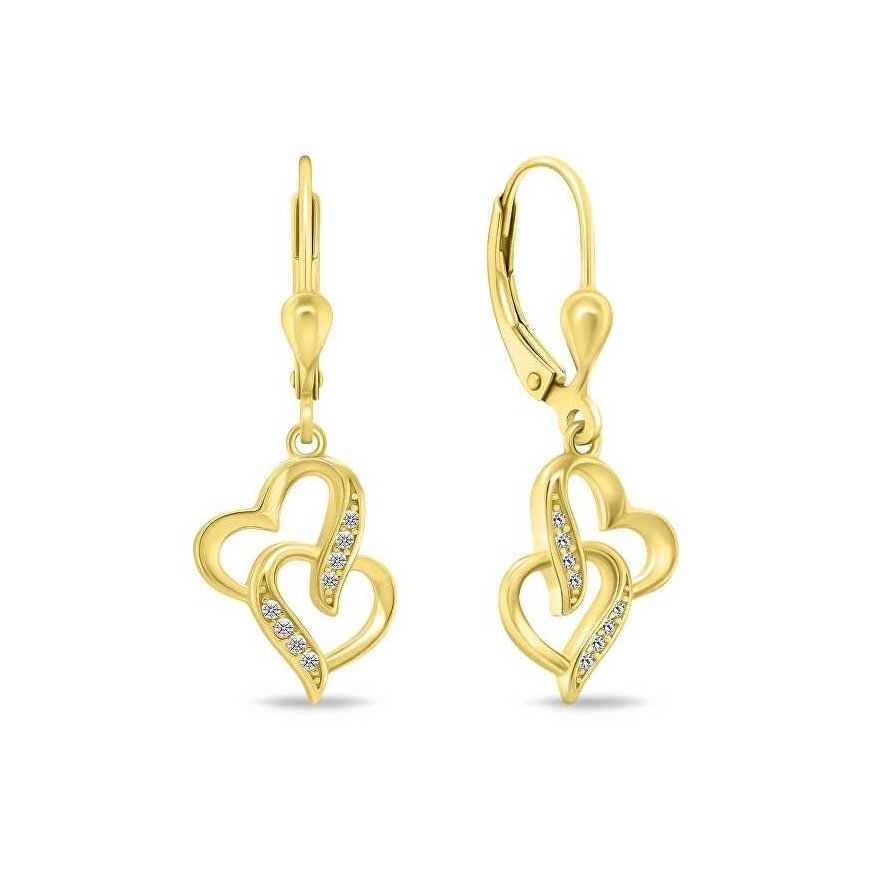 Brilio Silver Brilio Silver Romantic Gold Plated Earrings Heart EA467Y