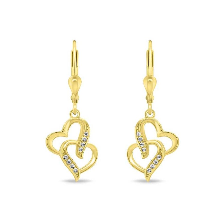 Brilio Silver Brilio Silver Romanttiset kullatut korvakorut Heart EA467Y – 2